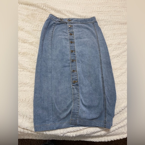 Denim Mid/Maxi Skirt, with Slit. - Picture 1 of 5